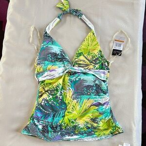 Tropical halter tankini